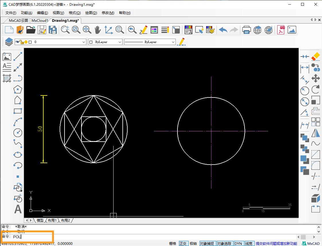 cad不规则多边形画法例题解析,cad矩形命令与正多边形命令的区别