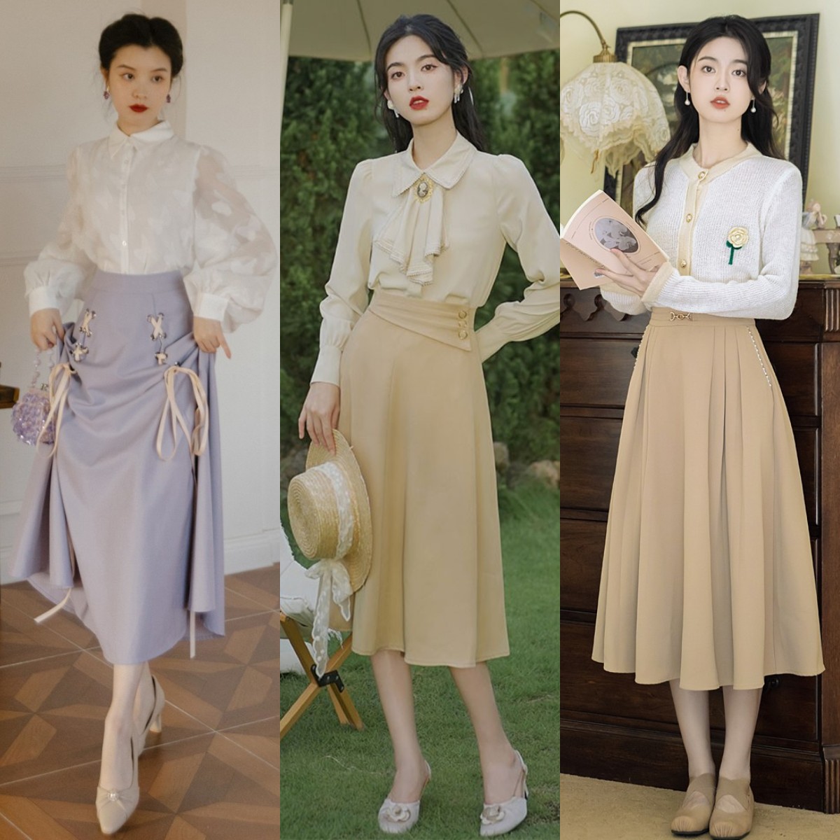 赫本的长裙100个经典穿搭,赫本长裙穿搭