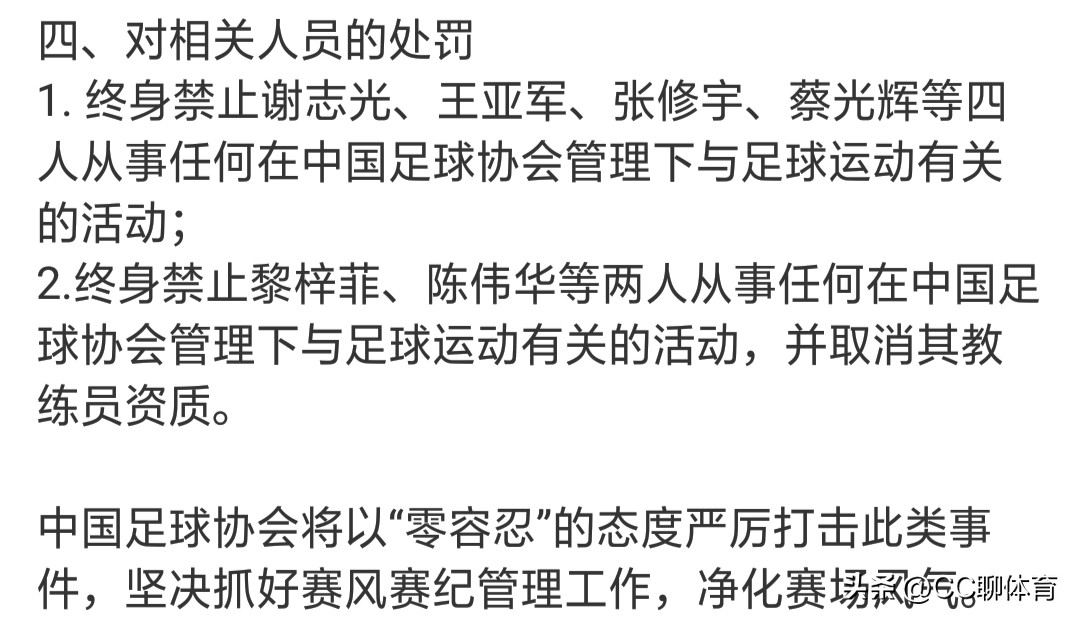 重拳出击！陈戌源开出重磅罚单，6人被终身禁赛，16名官员被问责