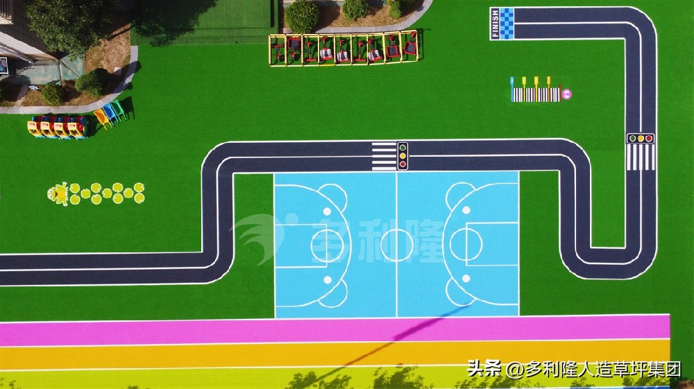 幼儿园操场大树设计图案,幼儿园操场epdm设计效果图