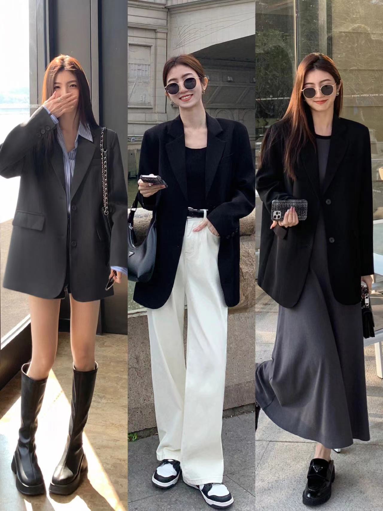 休闲西装的春季搭配图,中长款休闲西装冬天怎么搭配