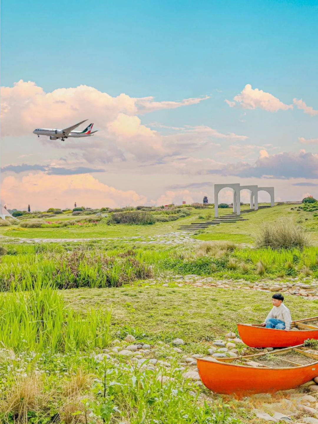 踏青露营地推荐,空港花田古朴森林露营地