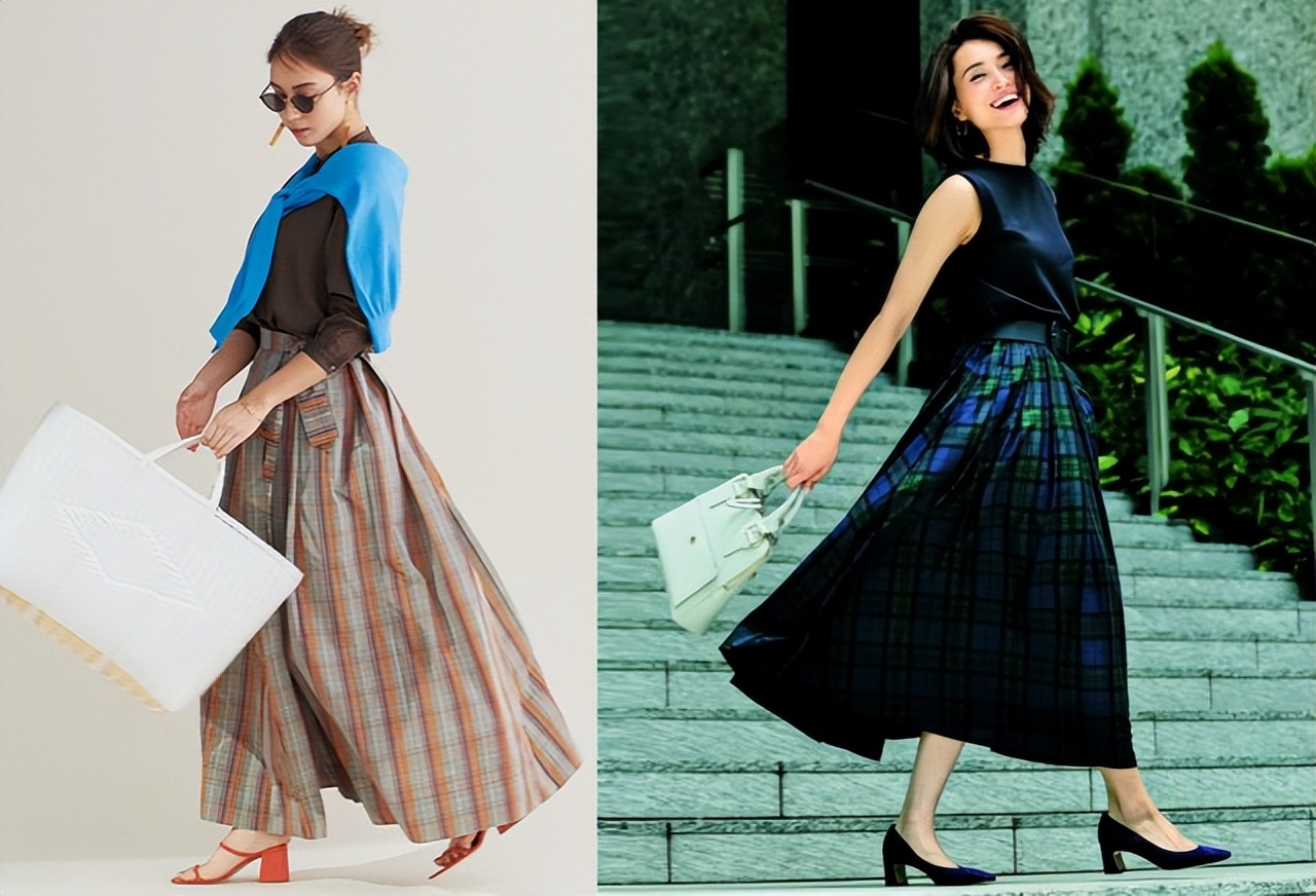 夏天穿格纹太气质了时髦又好看,格纹流行元素