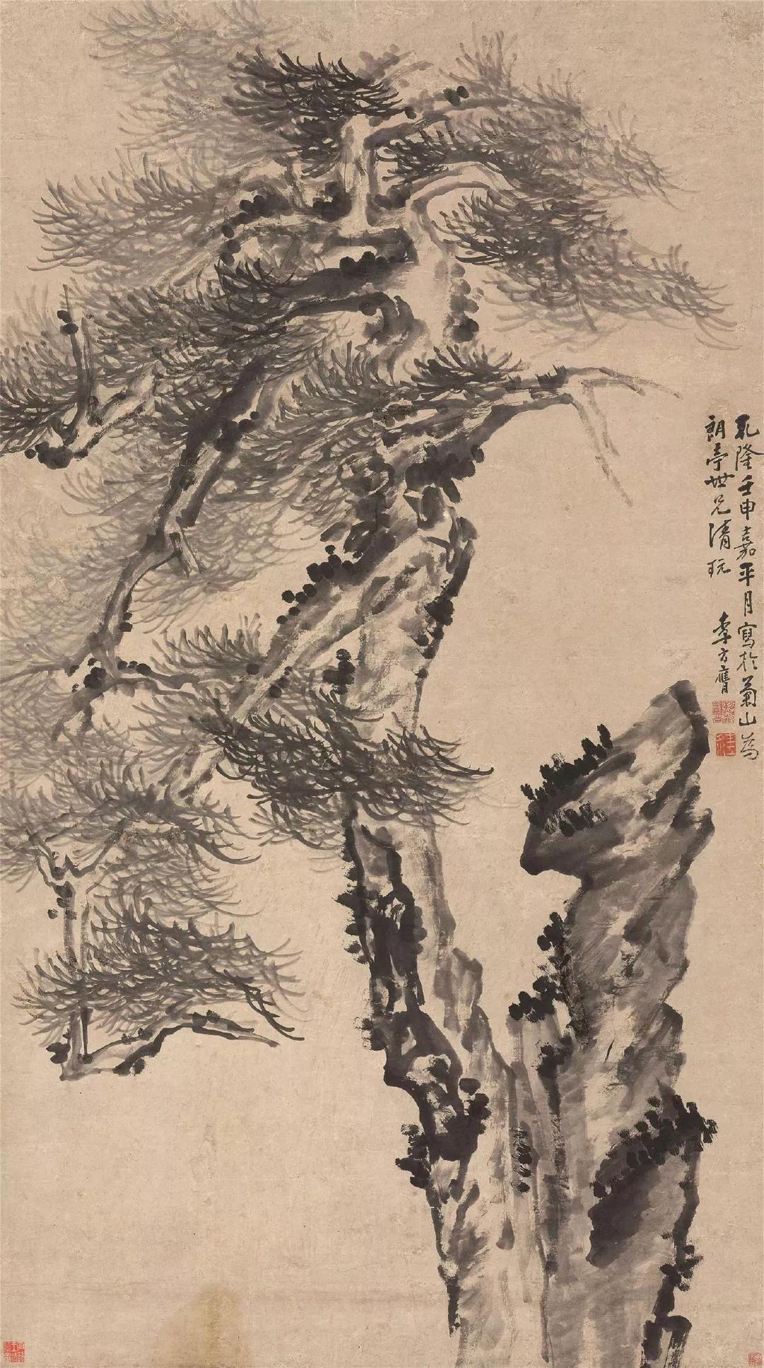 李方膺的国画墨梅图,李方膺画风竹作品