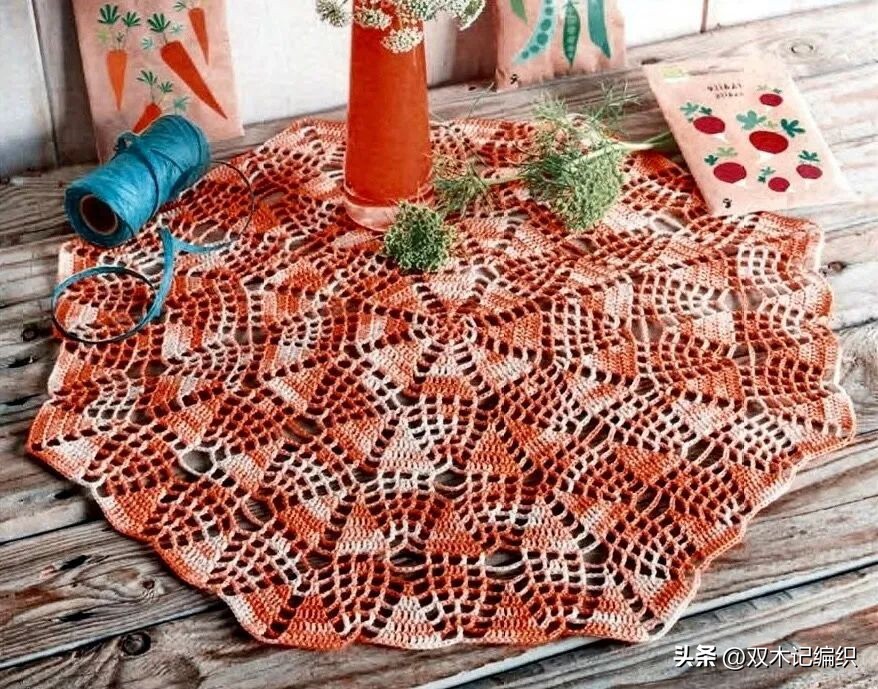 段染粗线钩织毯子,段染棉线钩织图解