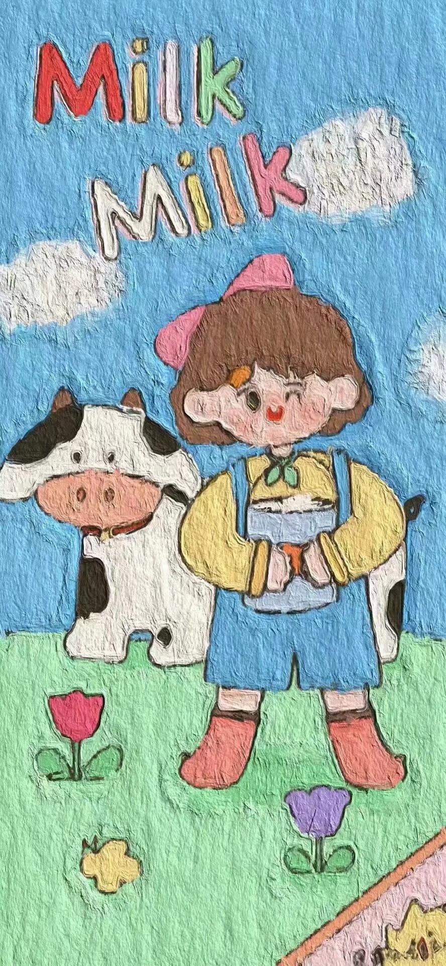 ipad卡通壁纸油画质感,油画壁纸卡通动物