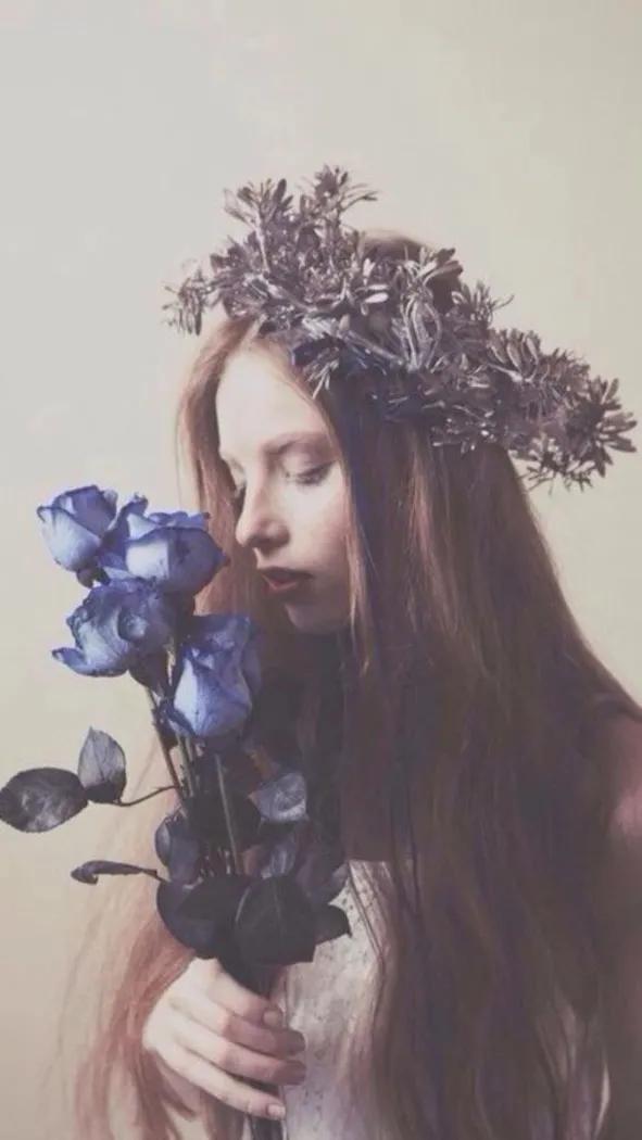 蓝色妖姬花束壁纸,花朵壁纸蓝色