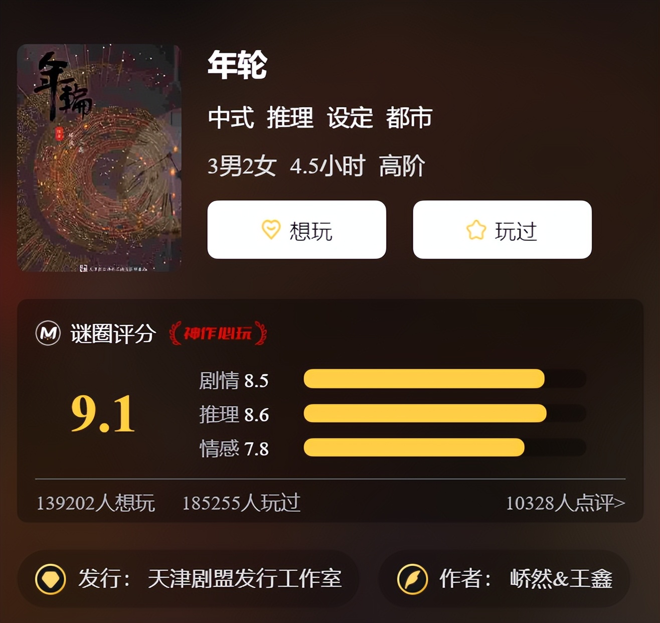 剧本杀神作,有哪些特别值得玩的剧本杀