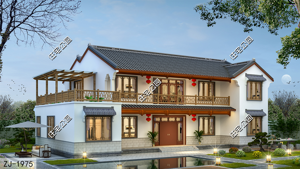 带有柴火灶的三层农村别墅,带柴火房的120平2层小别墅