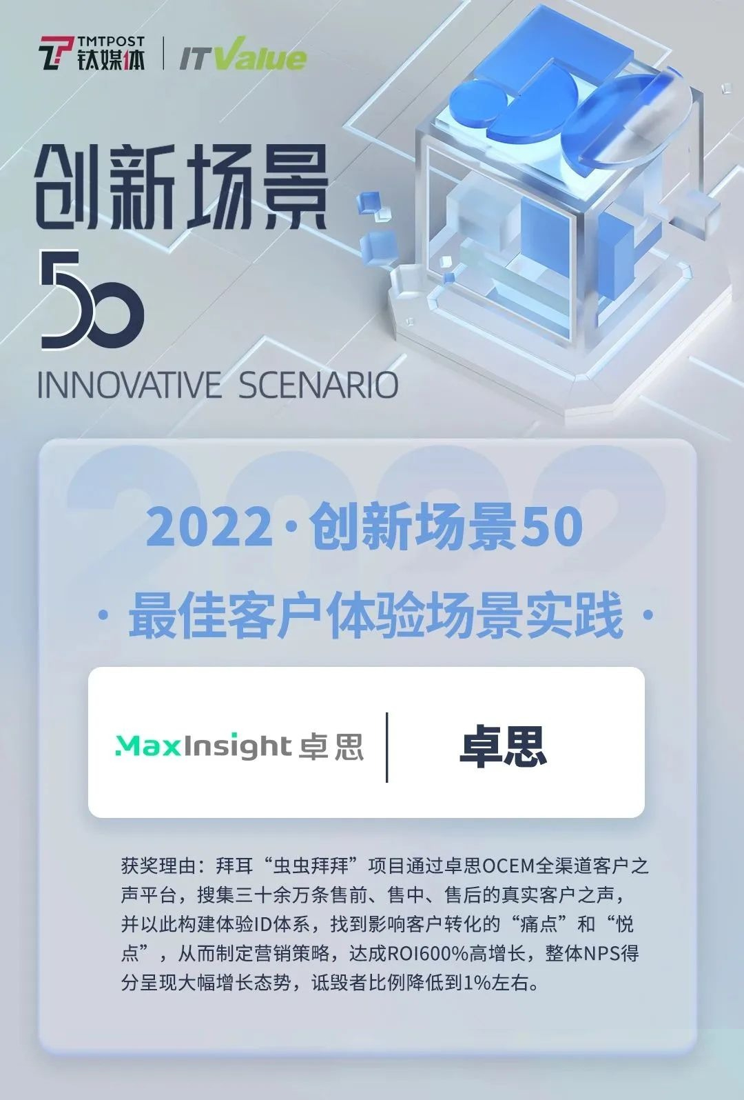 卓思获评钛媒体最佳客户体验场景实践，助力企业实现数字化转型