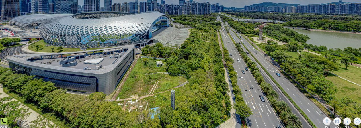 深圳湾体育中心拍照,高楼俯瞰深圳湾体育中心