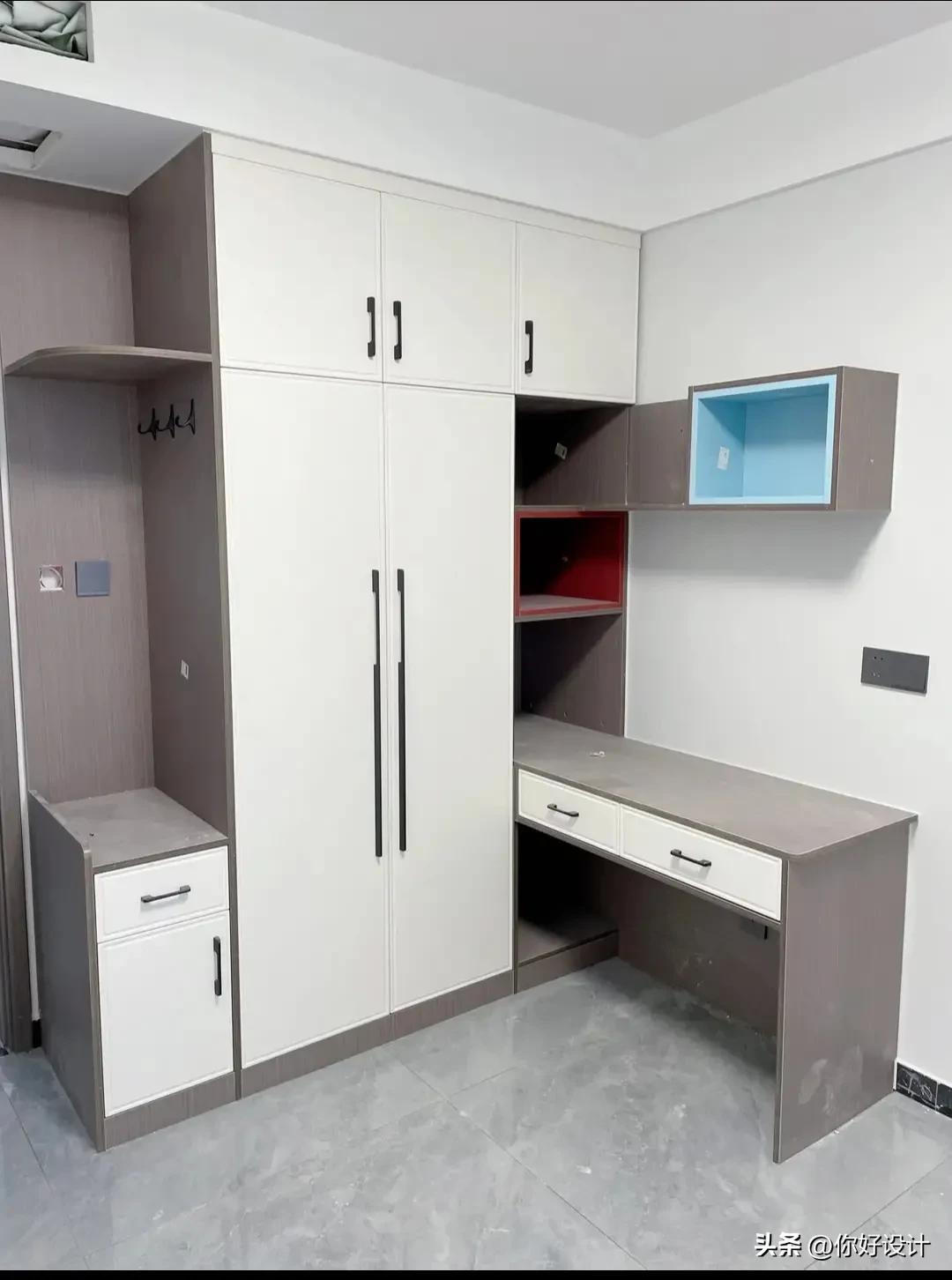 小孩房书桌衣柜一体,衣柜书桌一体图片大全新款