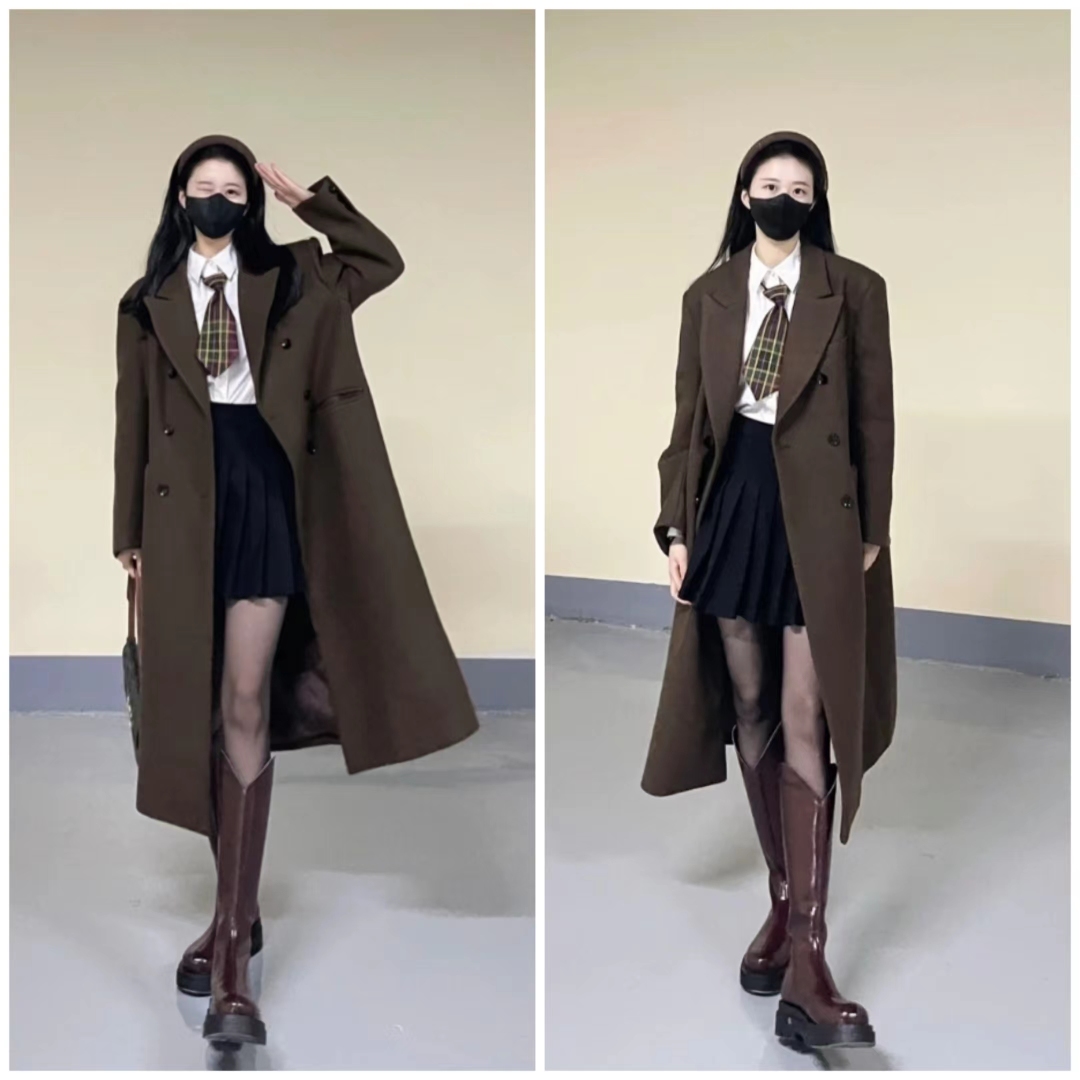 大衣搭长靴知性十足,大衣配阔腿裤让你气场翻倍