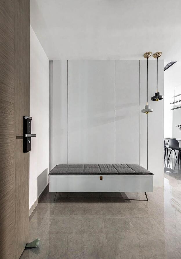 黑白灰装修配色技巧,现代简约装修黑白灰105平方米