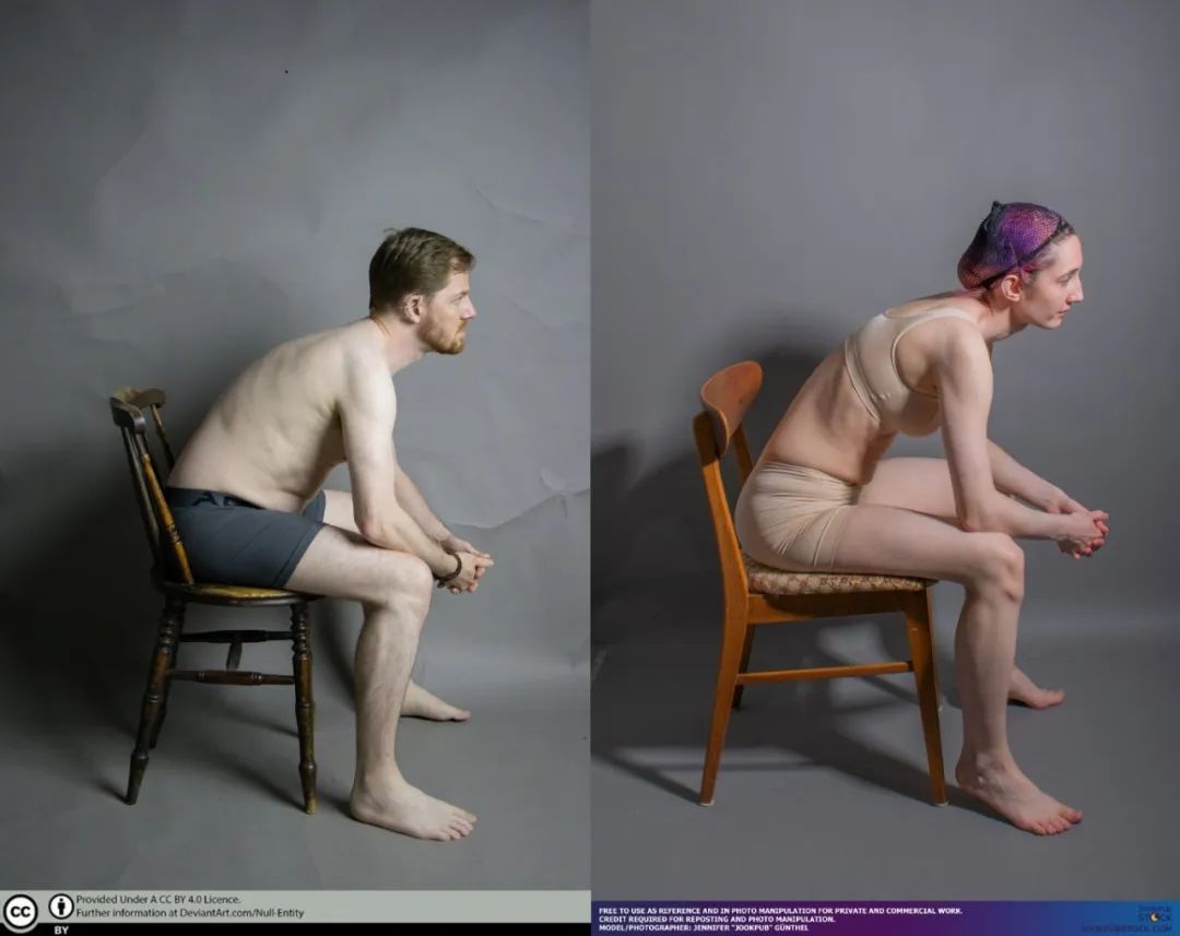 人体坐姿画法速写,速写坐姿人体结构及名称