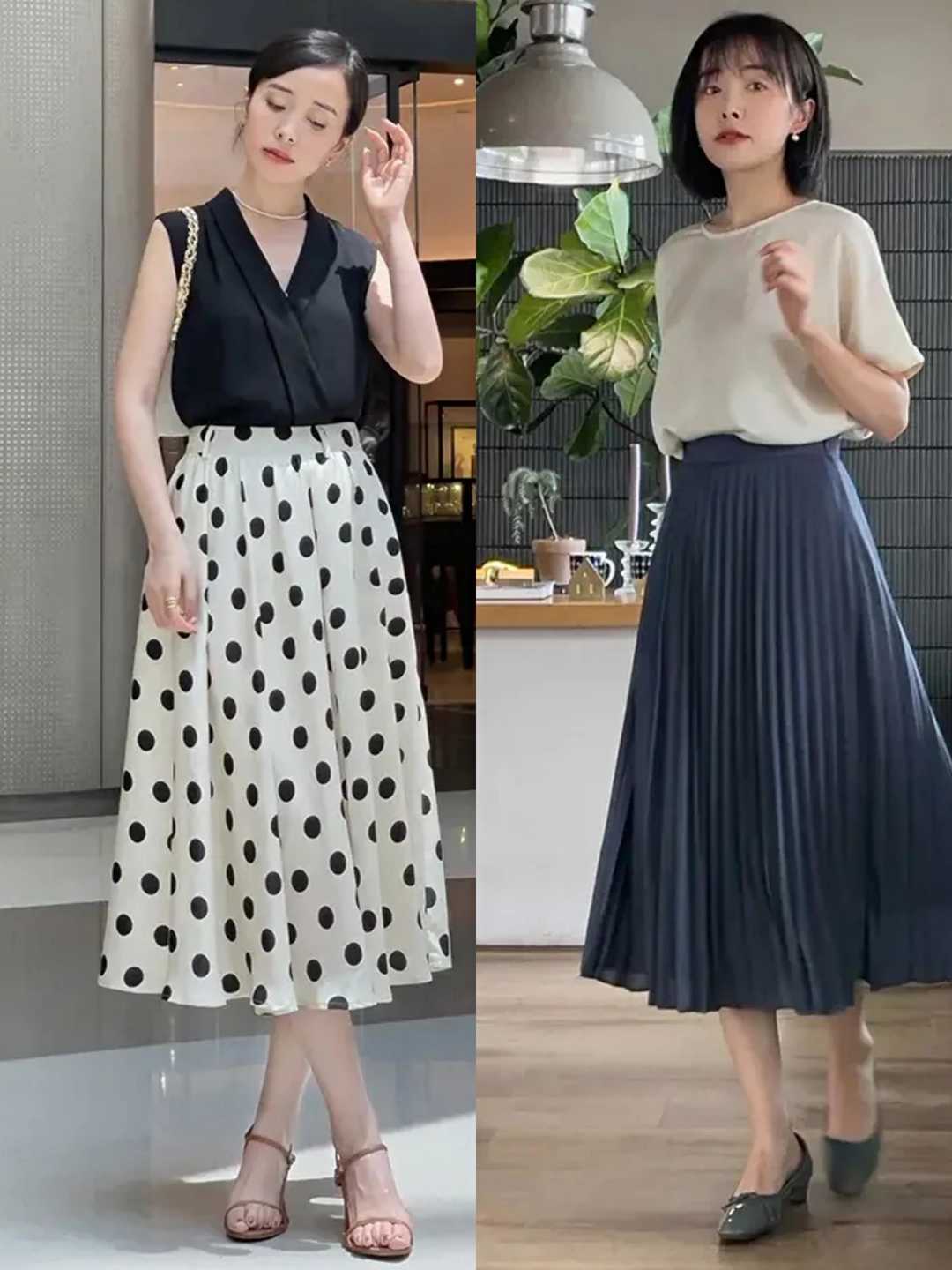 半身裙的正确搭配方法,半身裙的四种时髦搭配技巧