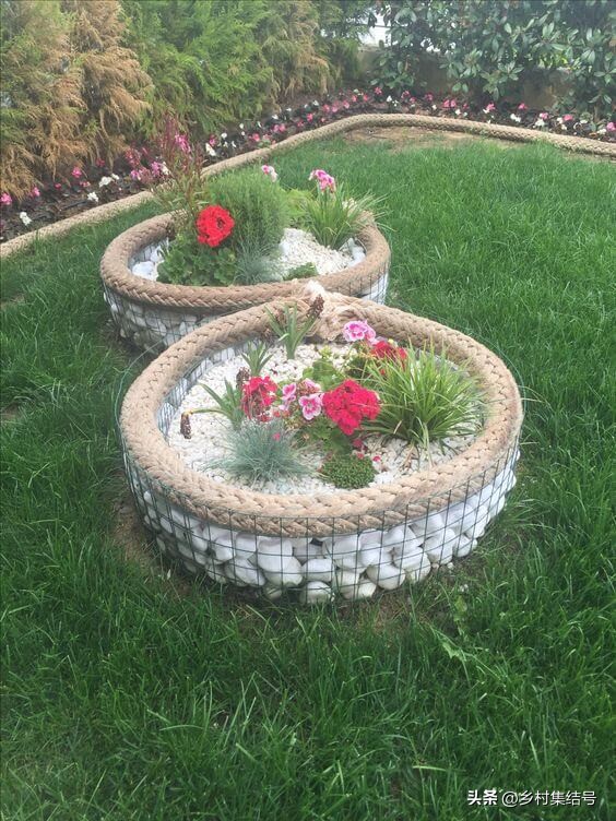 别墅庭院创意藤床,农村新型庭院花园设计图