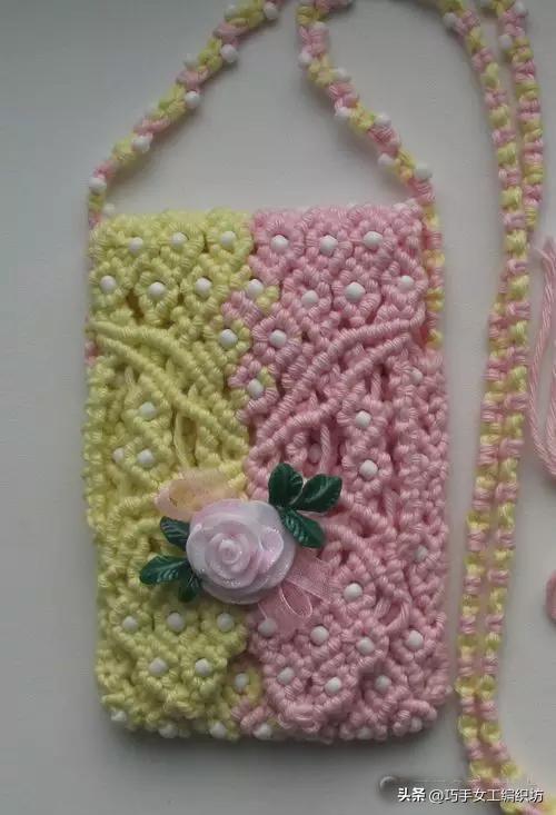简单绳子编包包不用钩针,棉线绳编包包教程全过程