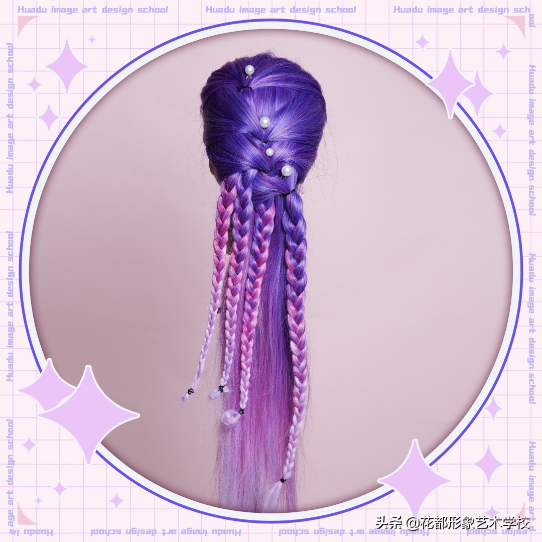 唯美学生编发教程,学化妆学美甲来花都