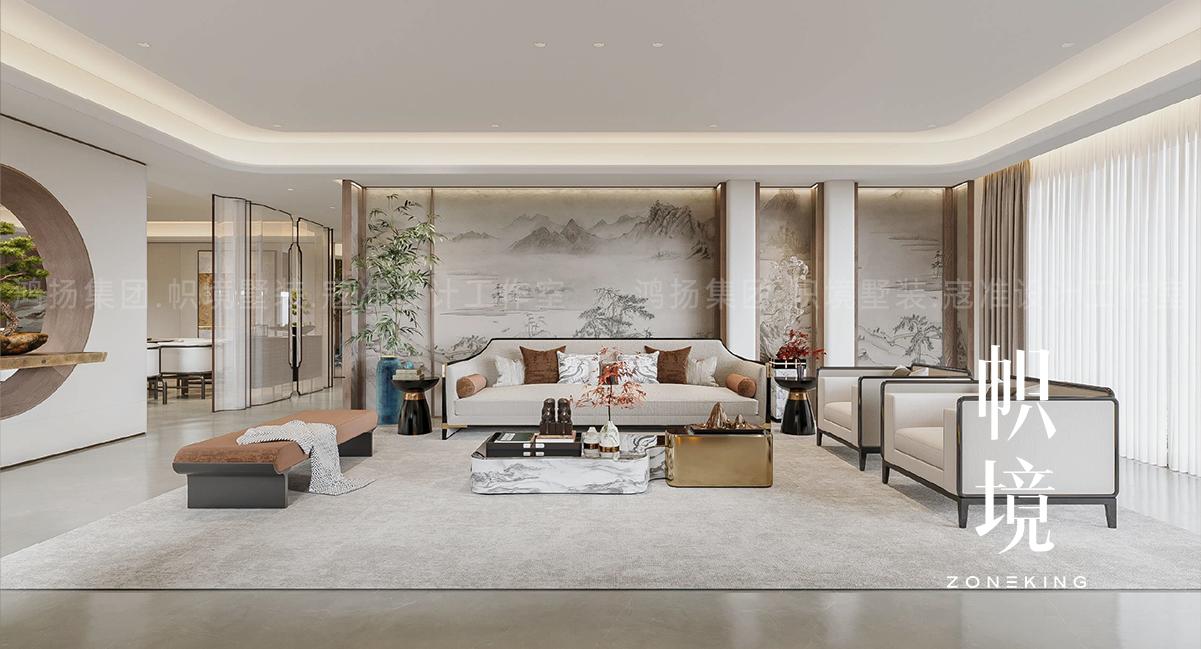 别墅设计中式装修风格效果图,新古典风格别墅装修设计元素详解