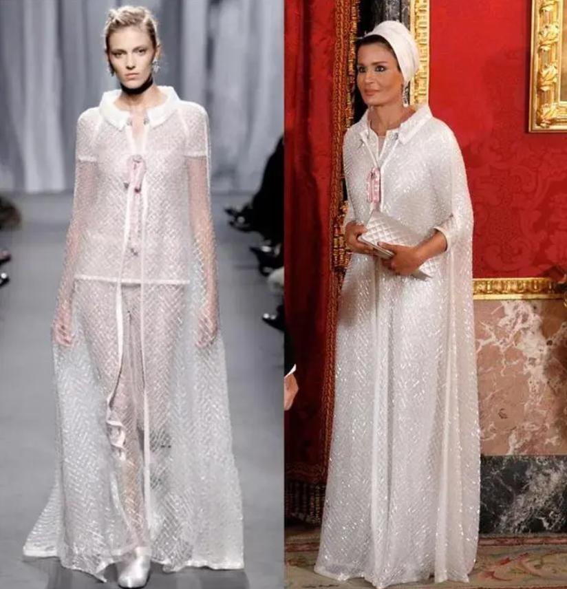 卡塔尔皇太后莫扎一身衣着,卡塔尔太后莫扎走路带风