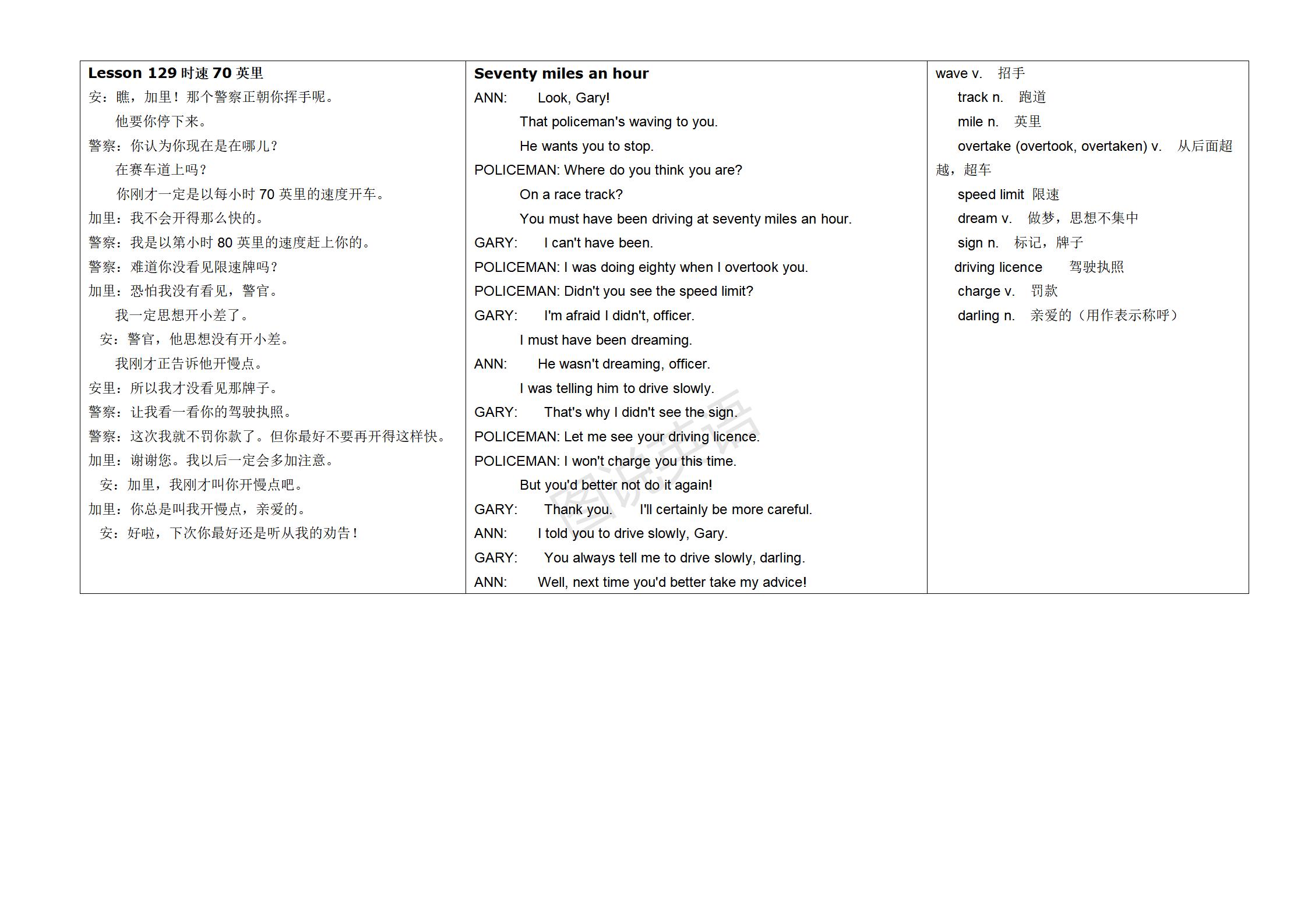 新概念英语第一册英汉互译,新概念英语入门级a版英汉互译