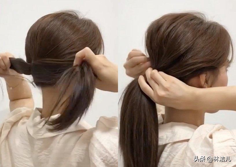 杨幂蓬松高马尾教程,杨幂双马尾编发教程刘诗诗