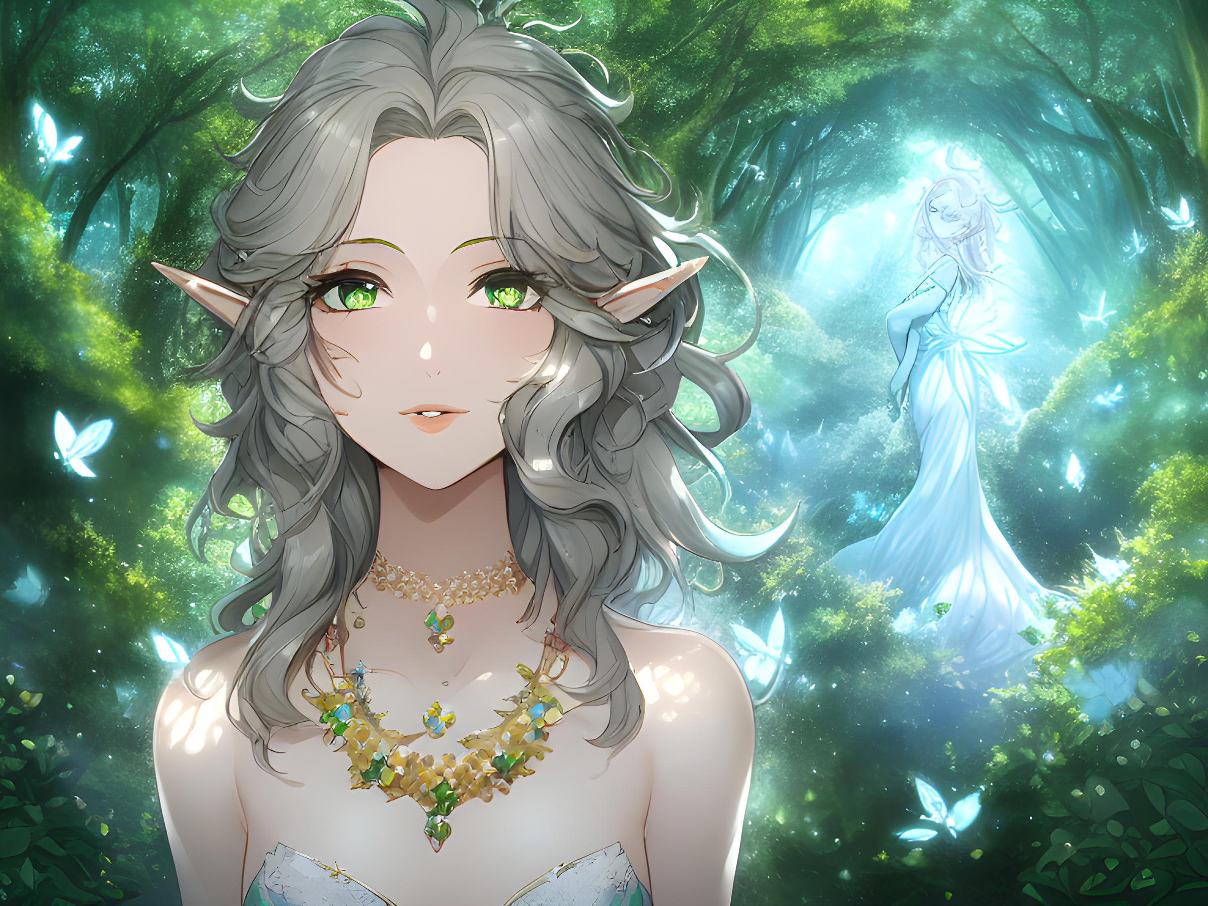 少女清新阳光二次元公主壁纸,森系精灵女神静态高清壁纸