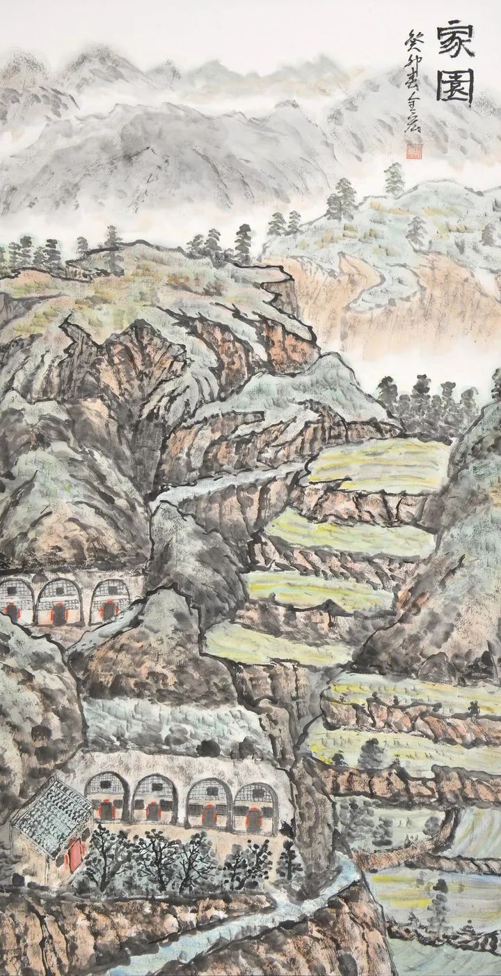 仁山智水山水画,仁山智水书法作品