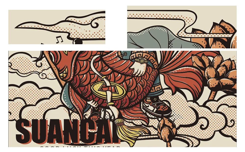 国潮风海报排版,国潮风插画作品介绍