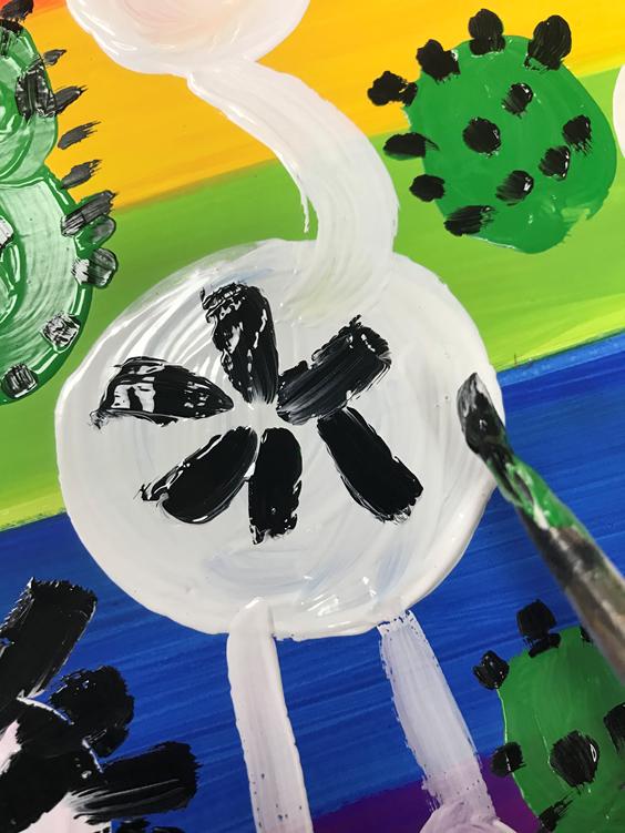 鸵鸟水粉绘画,快乐的鸵鸟水粉儿童画