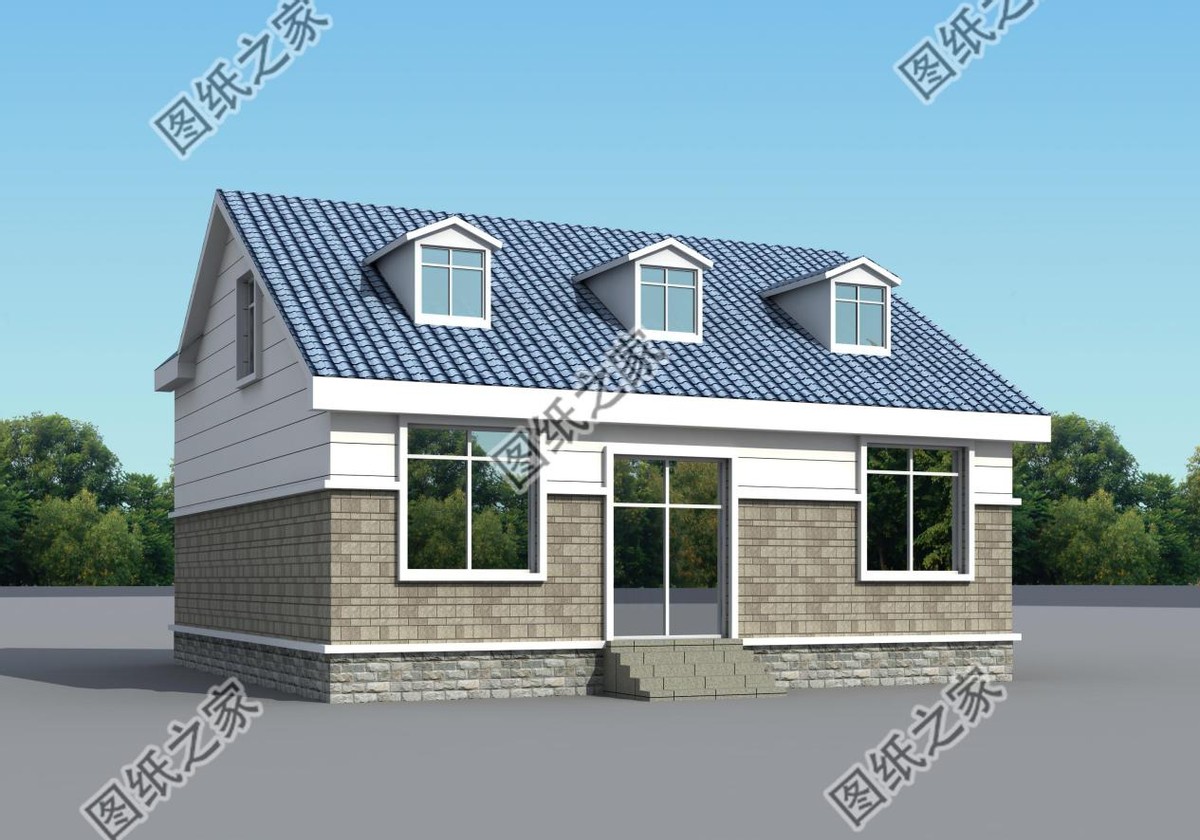 农村最简单实惠一层半设计图,农村一层半的设计图