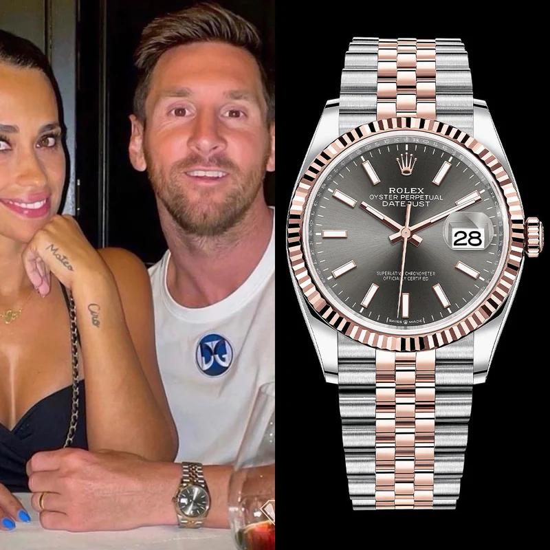 梅西戴的红表带手表,梅西金球纪念手表