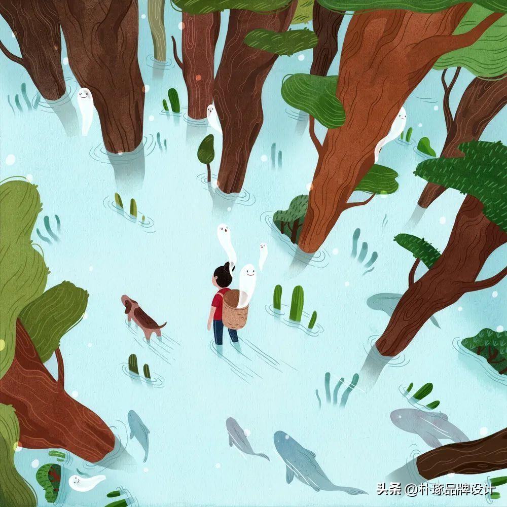 有深度意境的插画,如此清新淡雅的插画太有美感了