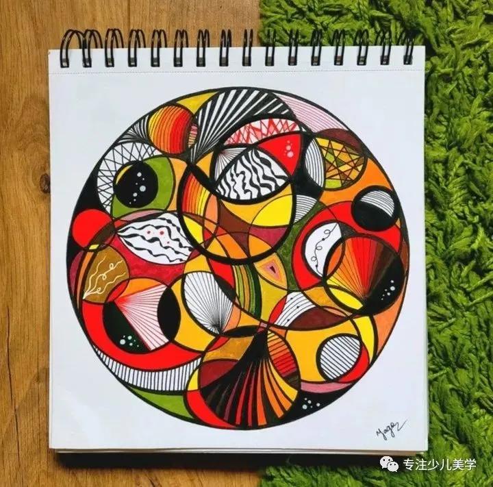 创意素描线描几何形体,线描画创意画优秀作品8级