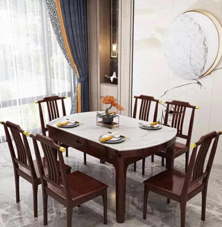 实木餐桌新中式桌旗,新中式实木大板餐桌