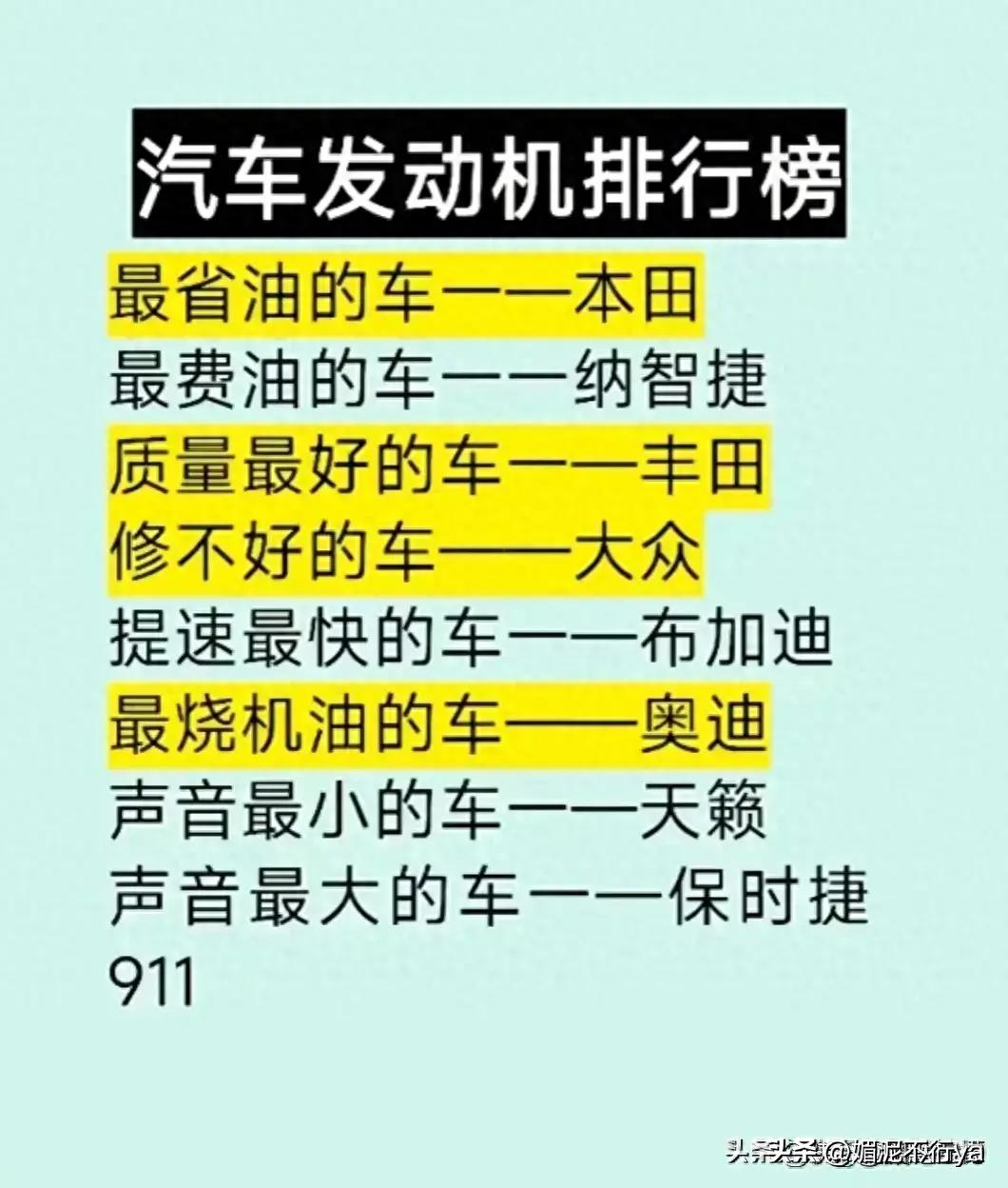 最好的十大汽车发动机,终于有人把买车的技巧整理出来了