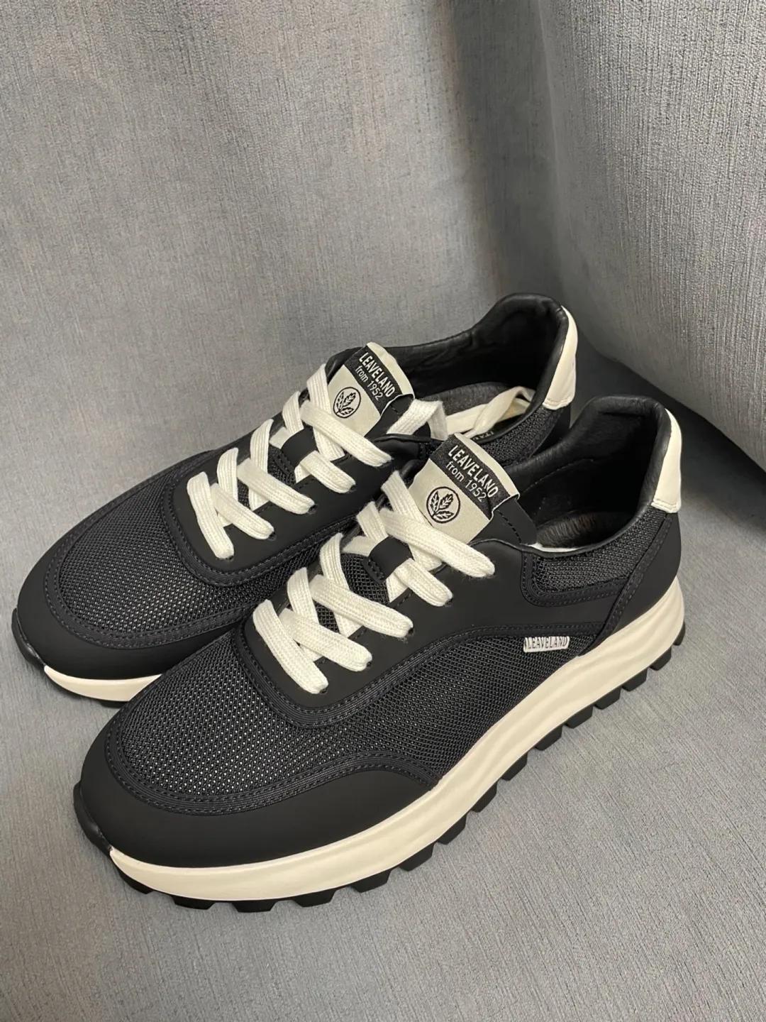 leaveland枫叶厚底增高休闲鞋,leaveland枫叶新款男士真皮工装鞋