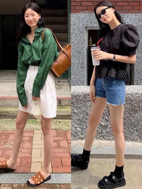 小个子穿搭高级感短裤,小个子短裤显瘦显高