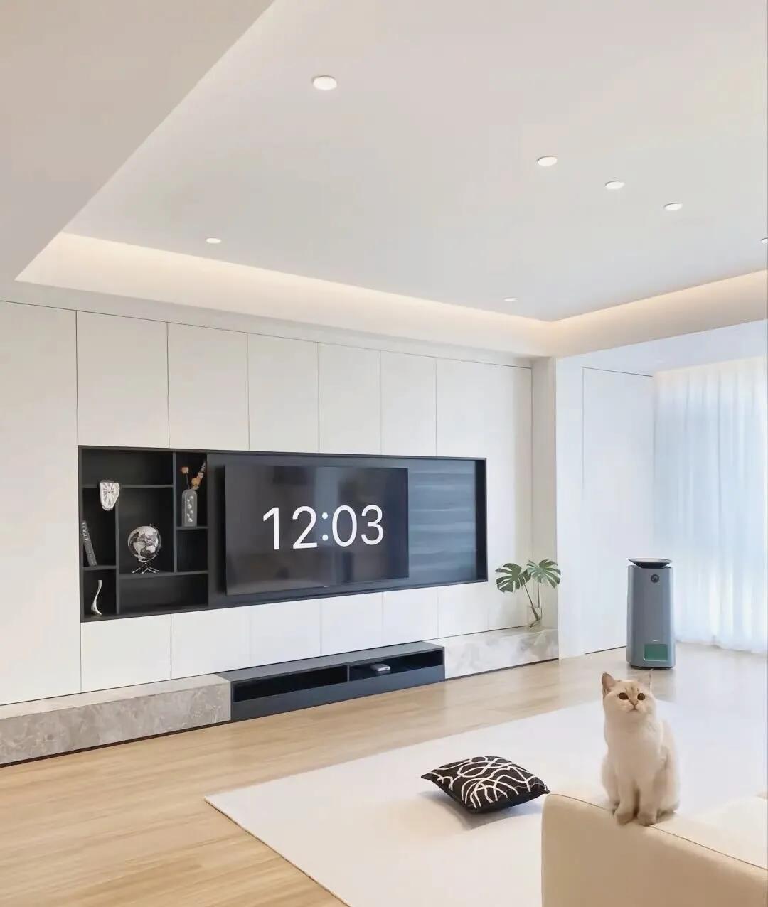 30款悬空背景墙,简约隐形门背景墙