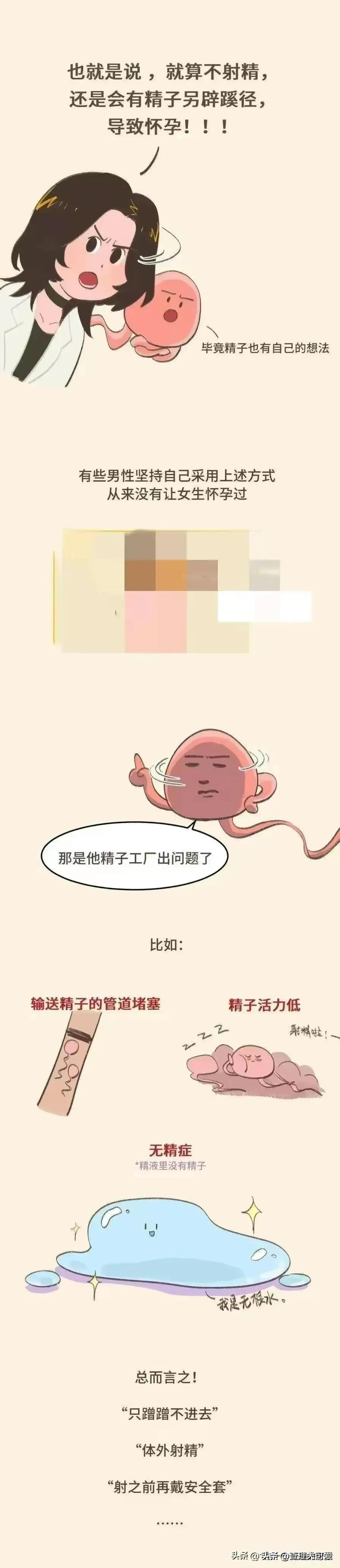 男女发生关系，最后关头不射进去会怀孕吗？漫画