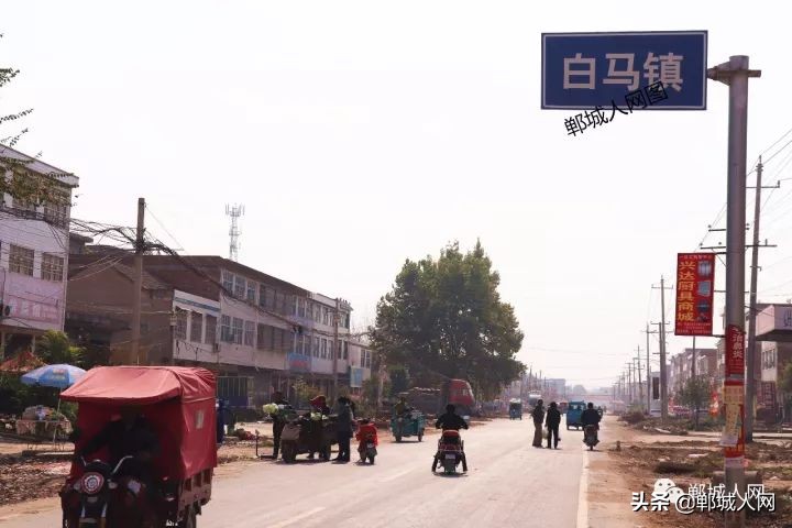 郸城这个镇路中间立匹马!繁荣景象,小妮来白马惊呆了