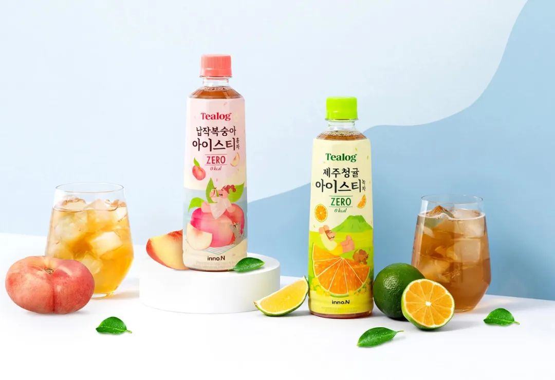 包装|TealogIcedTea韩国济州绿橘绿茶冰茶和扁桃红茶冰茶包装