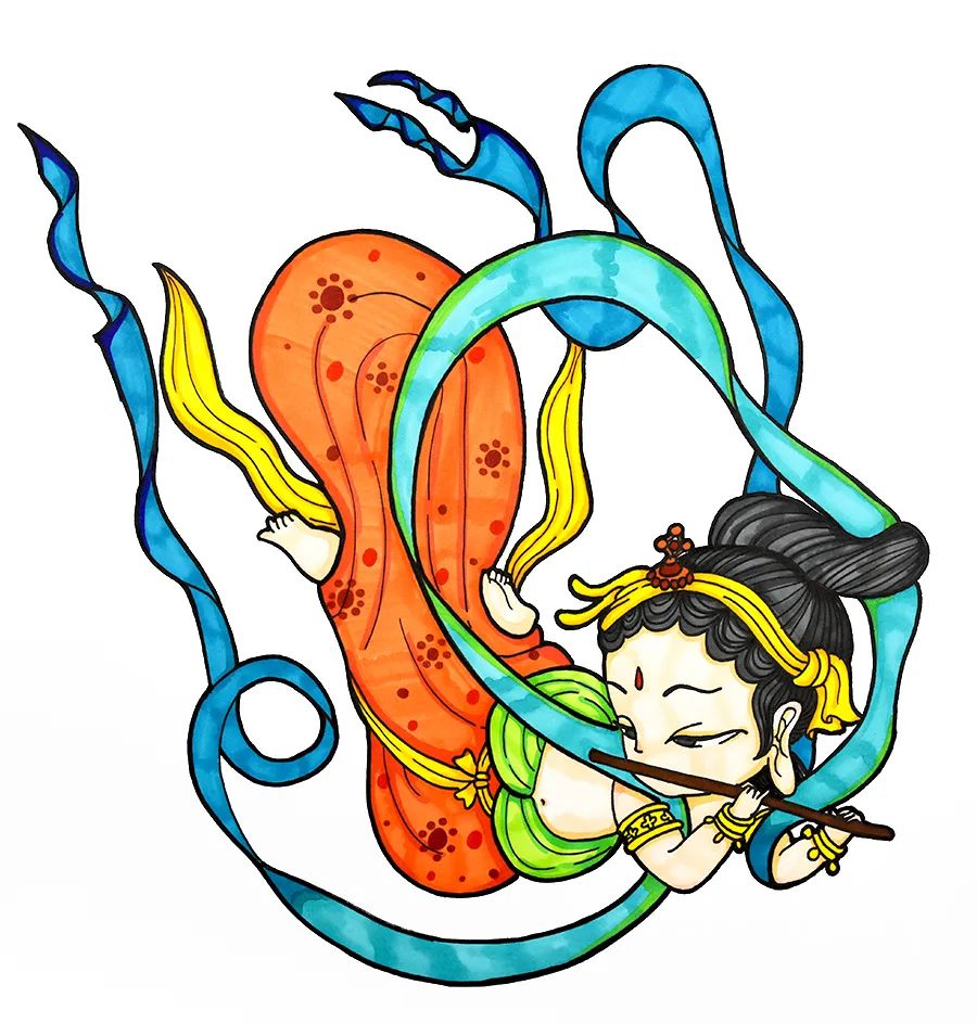 儿童画教程｜高年级国潮动漫课程--敦煌飞天