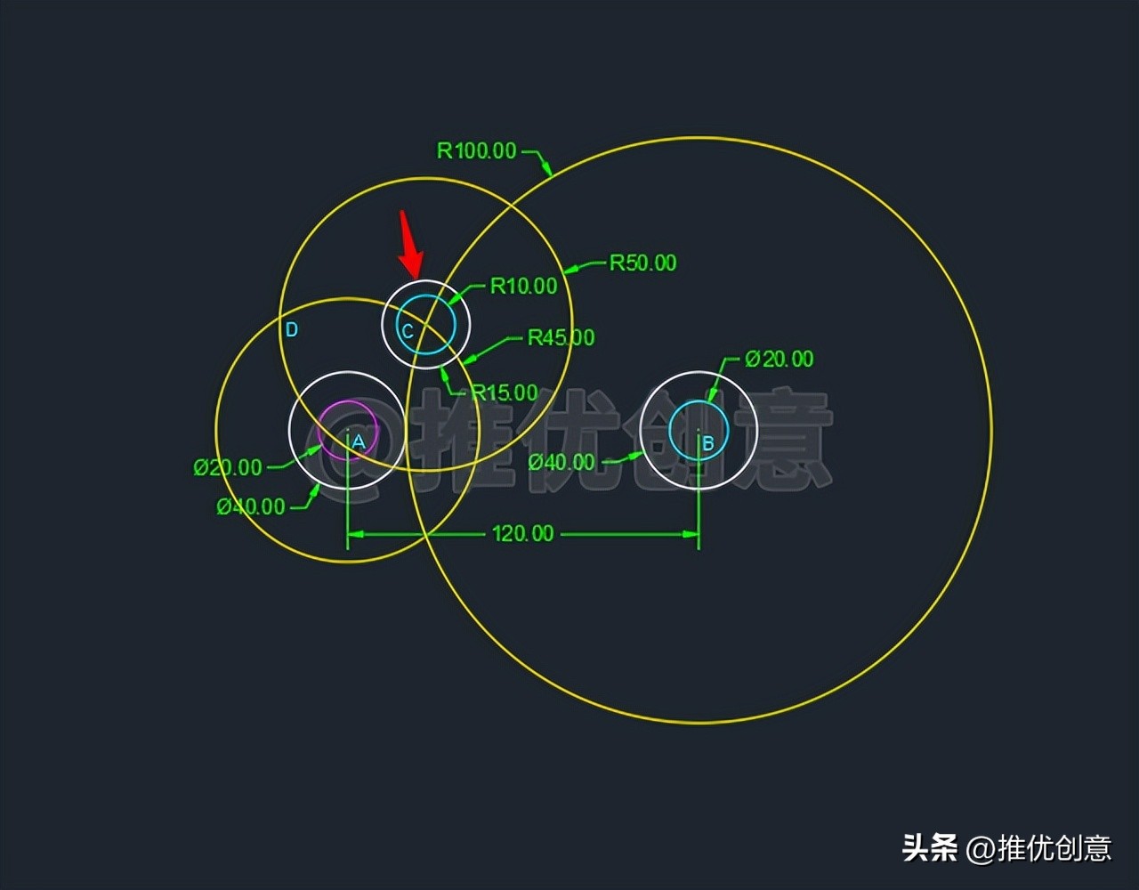 cad绘图教程直角定位,cad的机械制图初学入门图