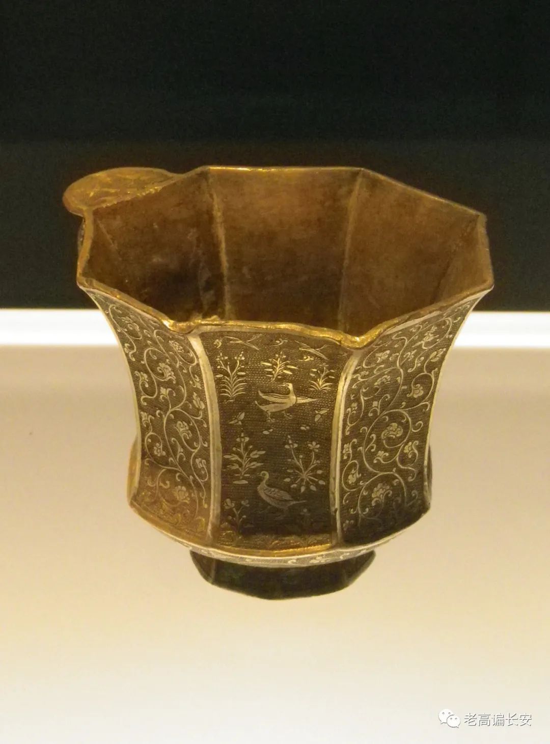 唐代鎏金杯,唐代银凤杯