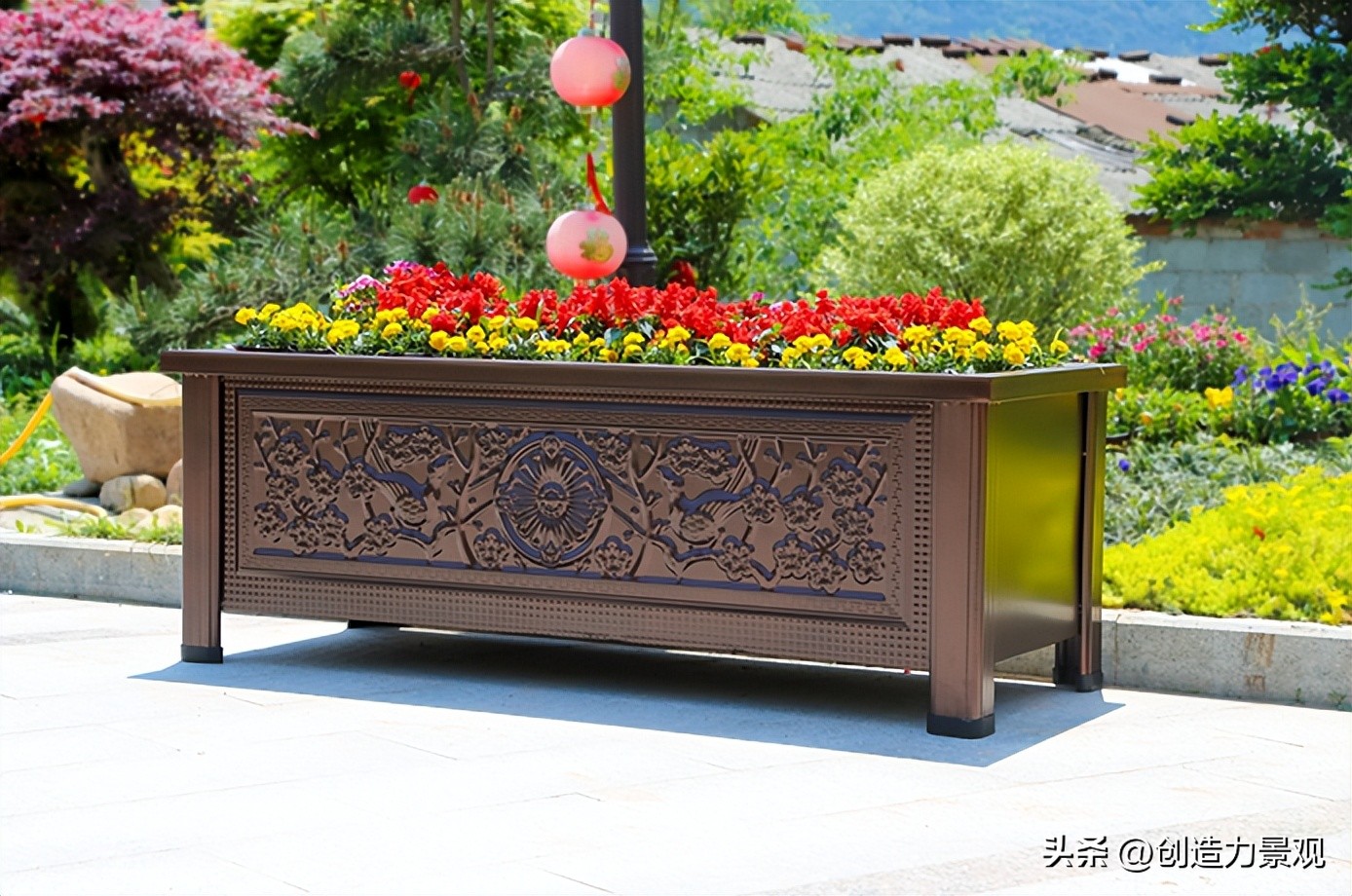 花箱小庭院景观设计,庭院花箱设计款式大全