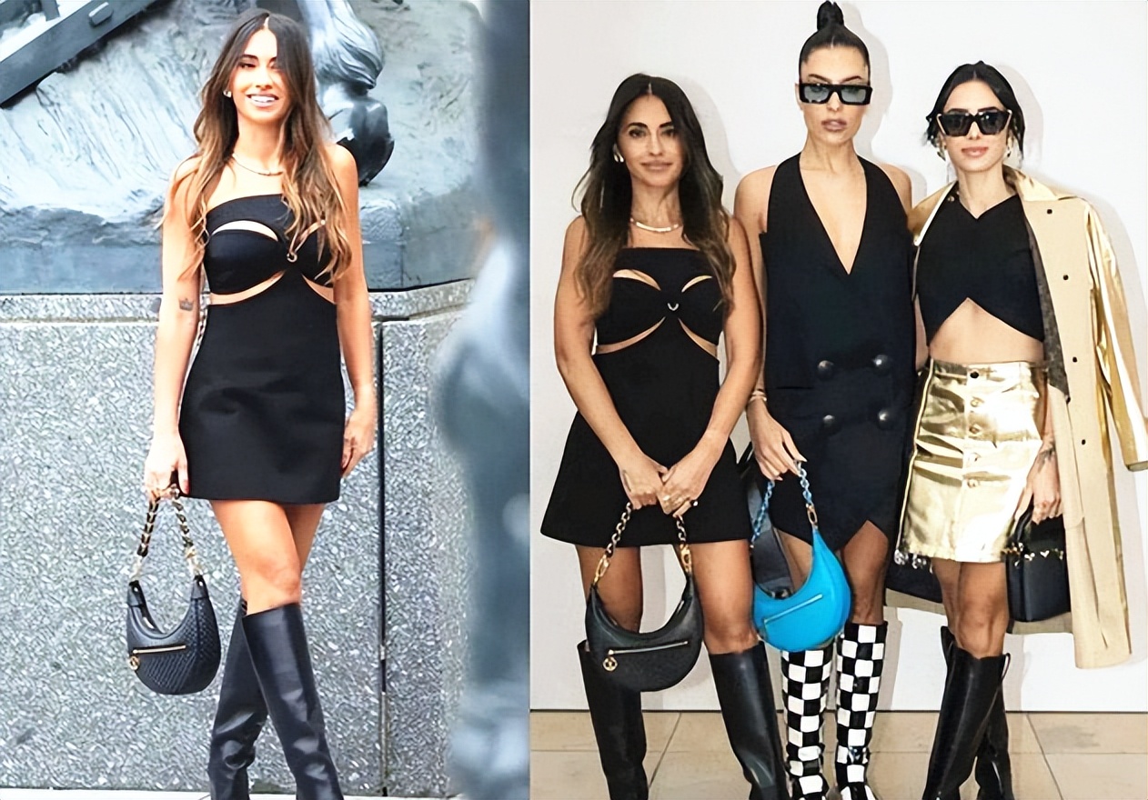 梅西妻子穿金色吊带,梅西老婆穿西服