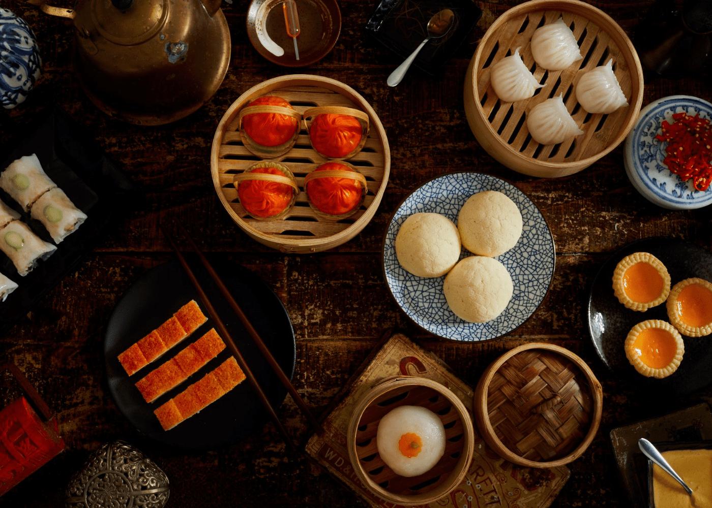 在香港的米其林餐厅用餐,在香港的豪华正餐