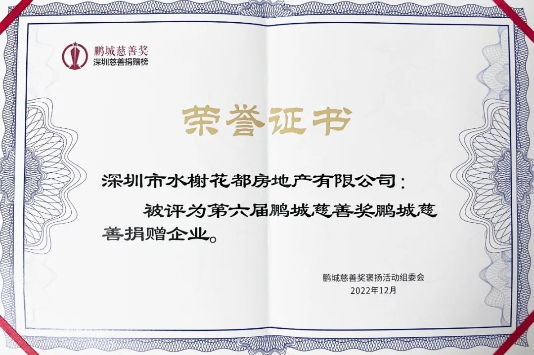 共创美好|和昌集团子公司荣获第六届鹏城慈善奖